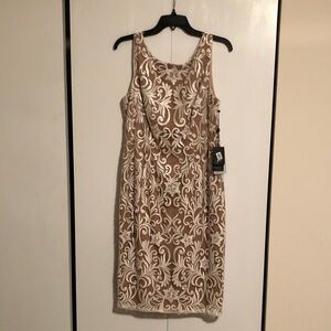 Adrianna Papell sequin embroidered sheath dress. Size 12